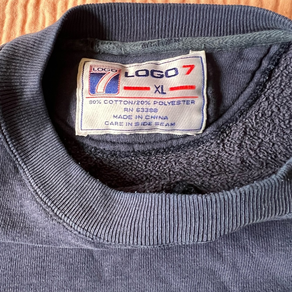 RARE 90s World League American Football Blue Pullover Sweatshirt XL Logo 7 WLAF - Picture 4 of 10